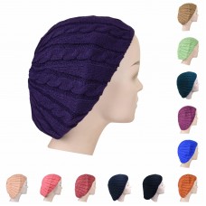Cable Knit Beret Mujer&apos;s Stylish Ladies Adjustable Short Hair Snood Pretty   eb-31775665